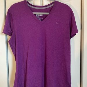 Nike V neck bright purple grape athletic shirt